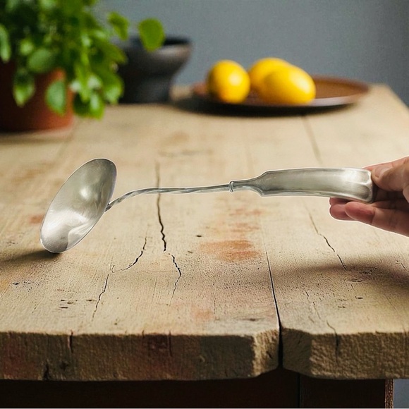 Vintage Punch / Soup Double Ladle Serving Spoon Silver Plate Twisted Handle 16" - Picture 2 of 15